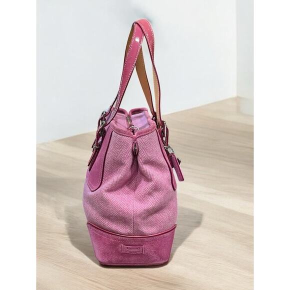 Vintage Coach 1408 Hamptons Herringbone Wool Satchel & FS5878 Wristlet - Picture 4 of 16